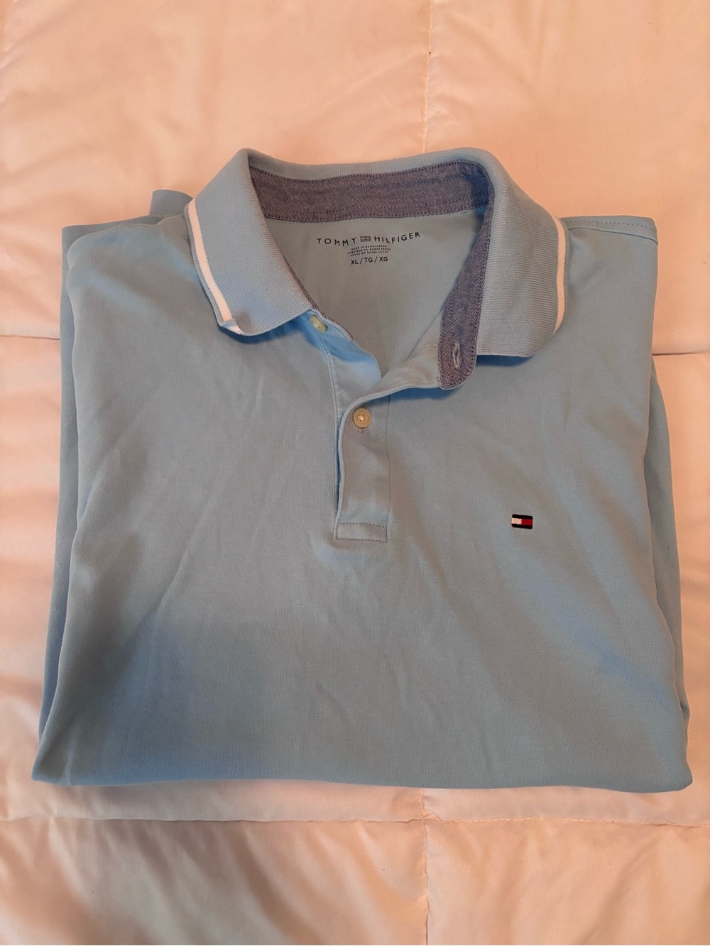 Tommy Hilfiger Light Blue Polo with Contrast Trim